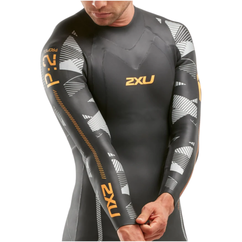 2XU Men's P:2 Propel Wetsuit in Black / Orange Fizz Size Large / Tall-1